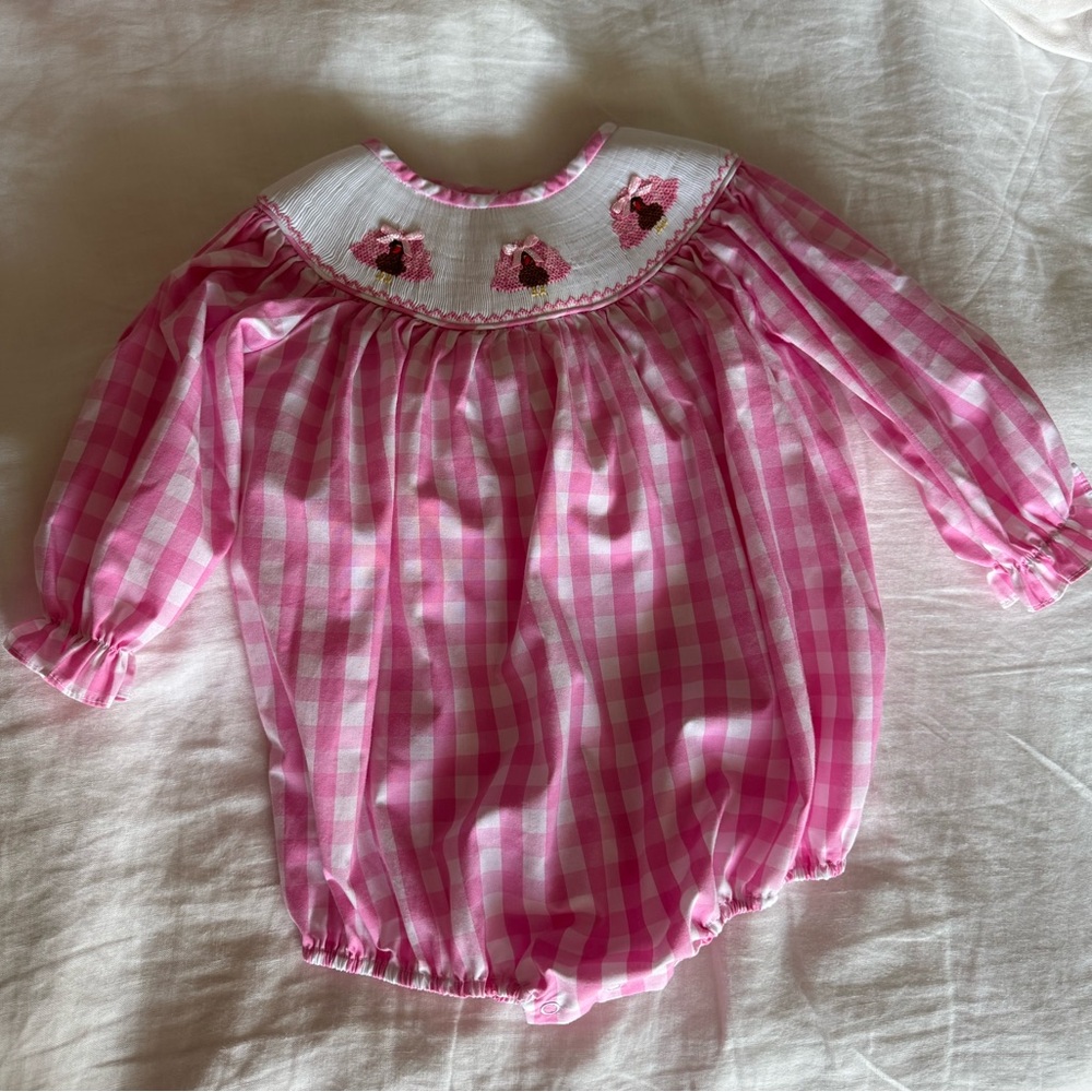 Stitchy fish girls turkey bubble romper - Picture 2 of 4